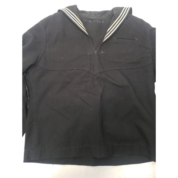 Vintage 40s/50s Black/White US Navy Sailor Uniform Set Wool Jacket Pants - Picture 6 of 16